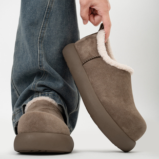 雪地短靴 加绒保暖增高大头毛毛棉鞋 全包厚底小土豆勃肯鞋 男女冬季