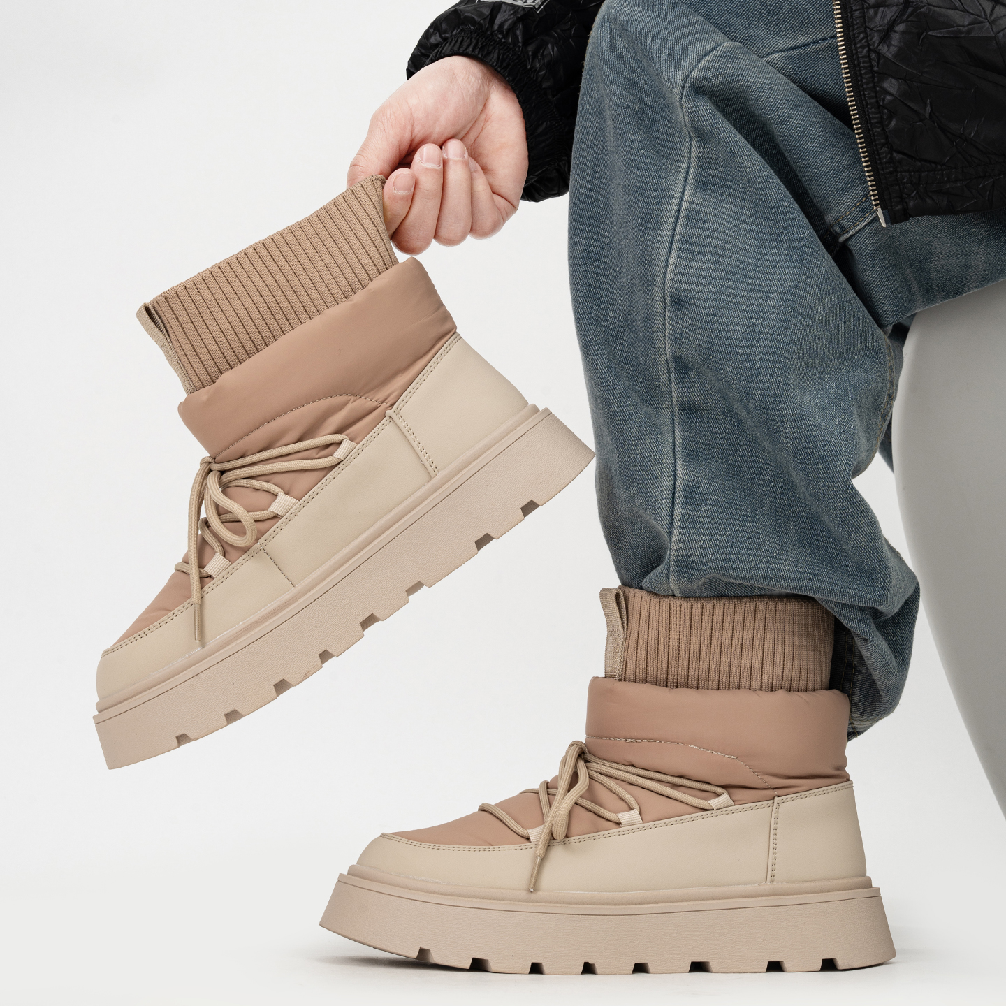 冬季加绒东北雪地靴男女机能厚底增高工装马丁靴情侣高帮保暖棉鞋