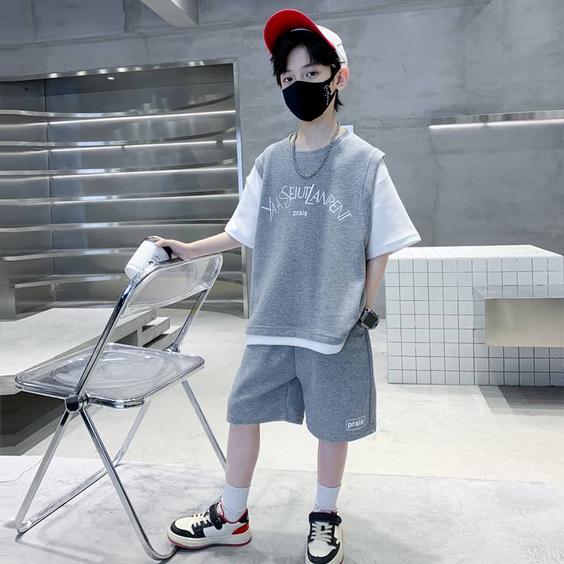 男童夏装短袖两件套夏季帅气套装