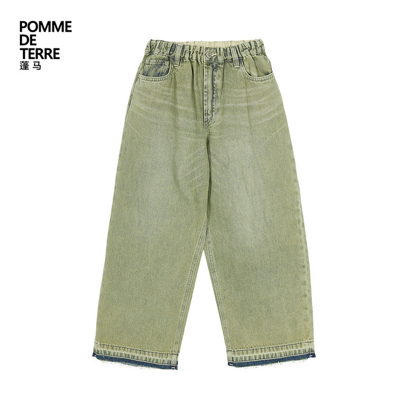 [新款]蓬马大童牛仔长裤直筒裤26秋冬装男女儿童pomme de terre