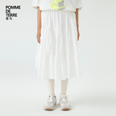 蓬马大童腰裙A型棉质休闲宽松