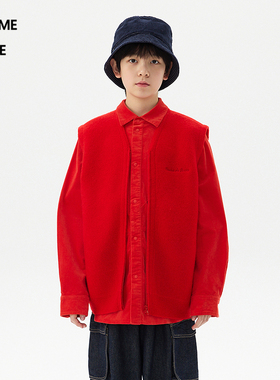 [新款]蓬马大童毛衣背心羊毛混纺新年25秋冬男女童pomme de terre