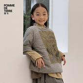 新款 蓬马大童棉衣套头印花棉质25秋装 男女儿童pomme terre