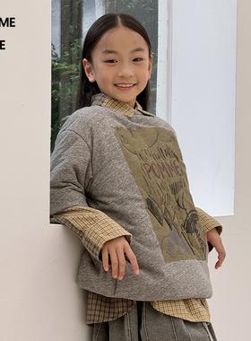 [新款]蓬马大童棉衣套头印花棉质25秋装男女儿童pomme de terre