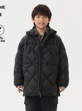 [新款]蓬马大童羽绒服连帽菠萝纹25冬装男女儿童pomme de terre