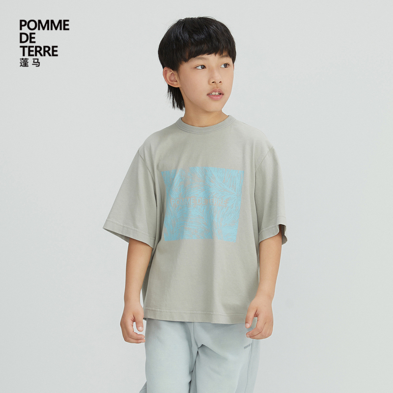 [毛怪]蓬马大童短袖T恤棉质印花logo春秋男女儿童pomme de terre