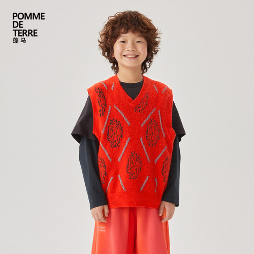 无袖毛衫背心pomme蓬马