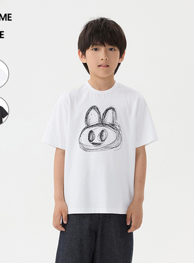 [新款]蓬马大童T恤短袖竹节棉印花25秋装男女儿童pomme de terre