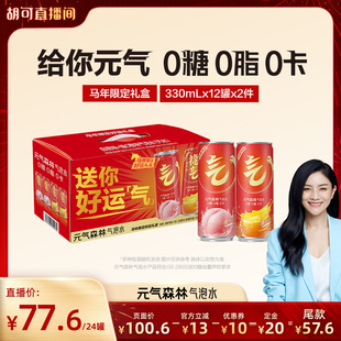 【年货节预售】元气森林气泡水26年好运限定礼盒330ml*12罐*2箱