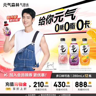 气森林0糖0脂0卡气泡水饮料280mL 元 12瓶 肖战代言
