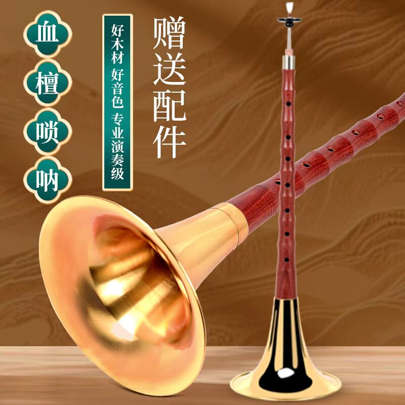 高档血檀木唢呐乐器全套CEFGD调学生初学者老专业儿童大小号民间