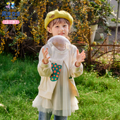 男生女生童装 中小童 女童卫衣假两件拼接上衣网纱甜酷2024春秋新款