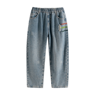 男生女生童装男童牛仔裤秋装儿童裤子2024春秋新款中大童复古长裤