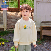 小童洋气衣服 上衣儿童春秋款 男生女生童装 女童卫衣圆领女孩打底衫