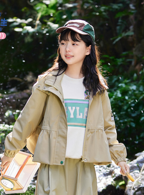 男生女生童装女童外套春秋款2024新款中大童秋季连帽衣服儿童秋装