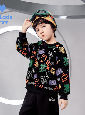 男生女生男小童满印卡通图案卫衣NJNCJ43164A