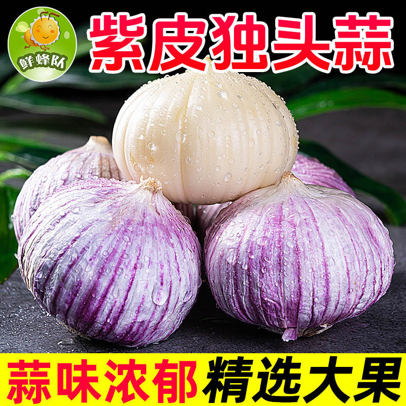 大蒜头独蒜云南紫皮大蒜蔬菜