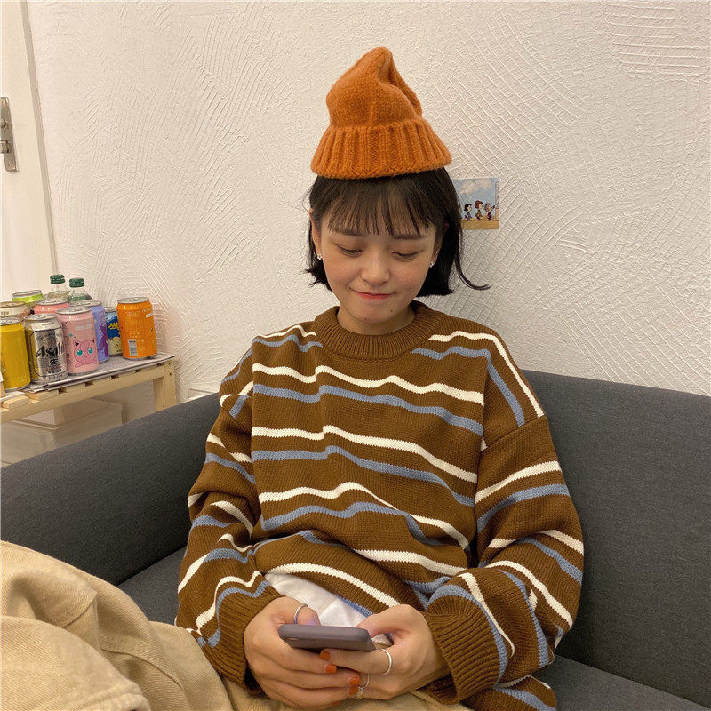 秋冬装新款韩版宽松百搭条纹复古港味ins潮waitmore毛衣针织衫女在类目 女装/女士精品, 毛衣中 - 来自Buy2taobao.com提供专业的淘宝代购服务