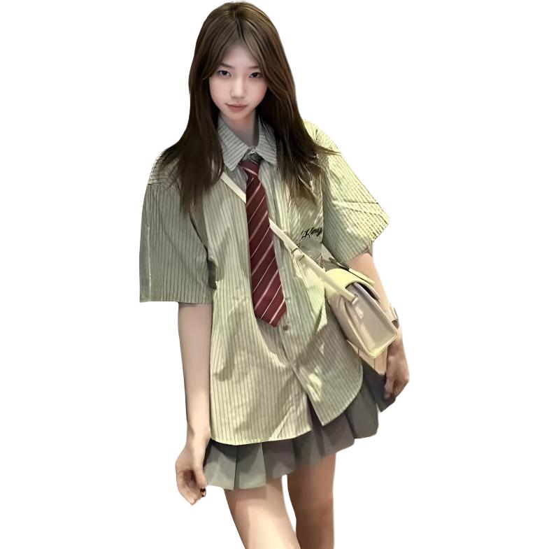 GIUHF清新学院风减龄显瘦一整套ootd穿搭jk制服纯色衬