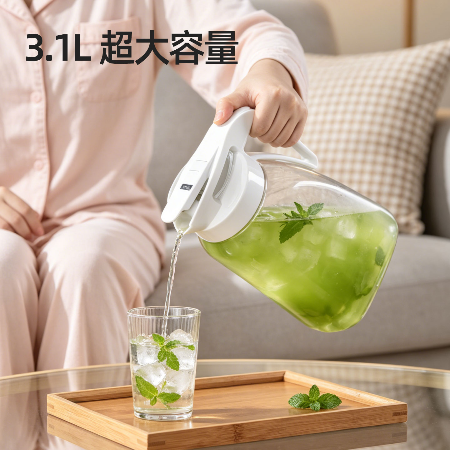 日本asvel塑料大容量冰箱冷水壶图片