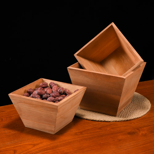 实木升斗日进斗金米斗创意