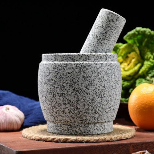 研磨器大号石臼子夹蒜厨具剥蒜器天然家用捣蒜器石头蒜臼子捣药罐