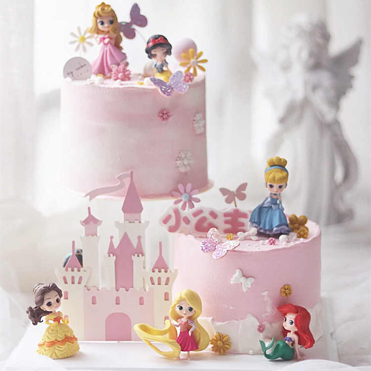 网红悬浮迷你公主蛋糕装饰摆件女孩城堡公主生日蛋糕装饰派对装扮