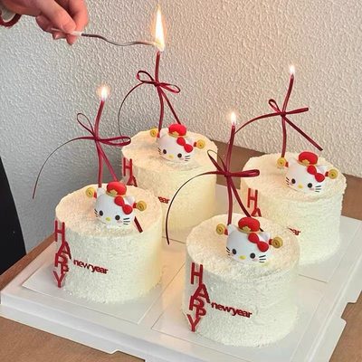新年财神KT猫蛋糕装饰摆件