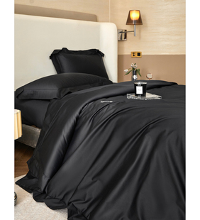 巴比伦的黑色玄武岩／高端纯正140S长绒棉四件套美式复古裸睡床品