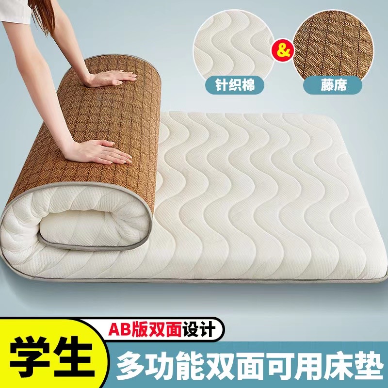 双面四季两用冰藤床垫0.9m90cm 家用学生多功能榻榻米厚垫被褥子