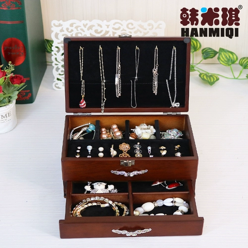 Коробочка для хранения, коробка для хранения, деревянное ювелирное украшение, изысканный аксессуар, ожерелье, кольцо, серьги