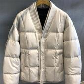 新款 静奢老钱风假两件90白鸭绒针织V领羽绒服男士 冬季 保暖外套男