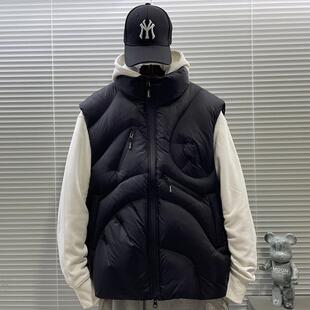 冬季新款立领白鸭绒羽绒马甲男款休闲宽松设计感潮牌百搭无袖坎肩
