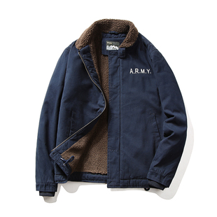 N1海军甲板服羔羊绒夹克男冬季棉服加厚加绒美式军棉衣男士外套潮