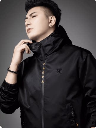 SXF圣希梵春季外套男 2025新款潮牌连帽提花美式上衣休闲男士夹克