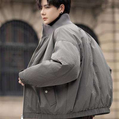 高级感羽绒服男冬季新品保暖青年休闲百搭白鸭绒轻薄短款立领外套