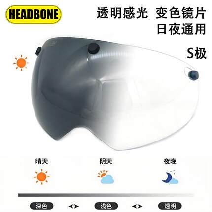 自行车头盔变色镜片磁吸风镜遮阳防晒防紫外线骑行眼镜大号护目镜