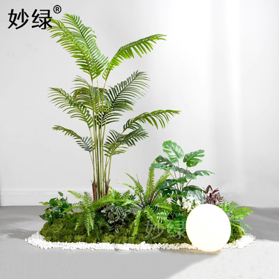 彷真绿色植物造景组合橱窗室内客厅大型装饰景观造景假花庭院布置
