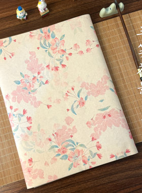半笺花影楮皮花笺书法作品纸
