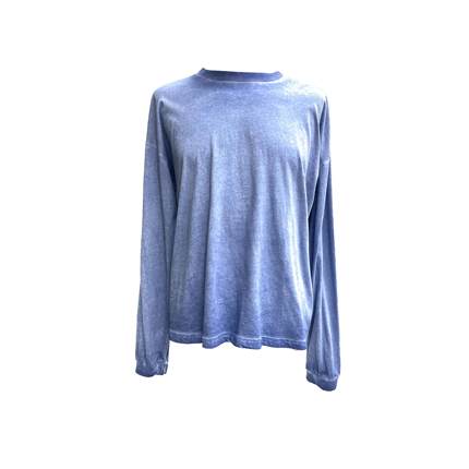 TBR渐变水洗蓝短款超薄垂感长袖