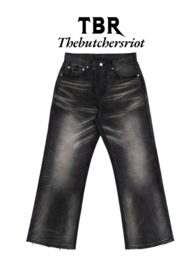 TBR 高端线黑鼹鼠法工王爆裂污脏elegant版型法工裤