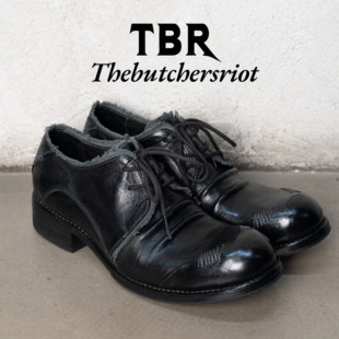 TBR水洗马皮固特异工匠流苏乱针圆头德比皮鞋