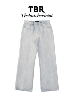 TBR高端线进口意产石膏水洗做旧极简elegant版型直筒牛仔裤