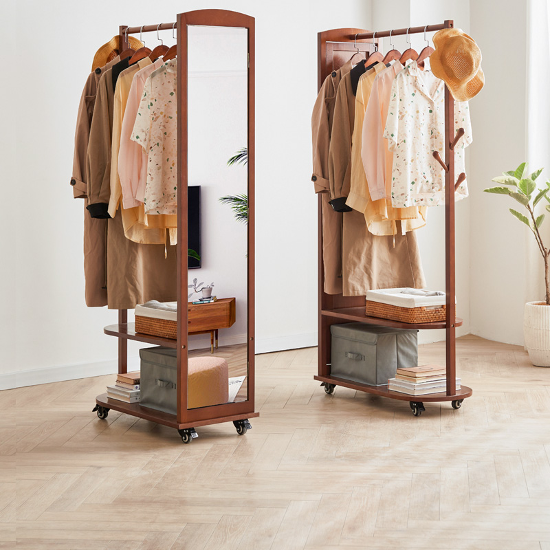 可移动挂衣架穿衣镜一体全身家用
