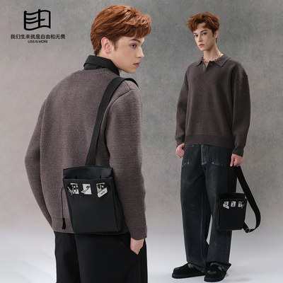 真皮头层牛皮胸包单肩斜挎包