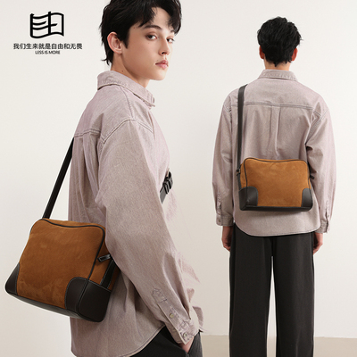 大容量头层牛皮撞色通勤包