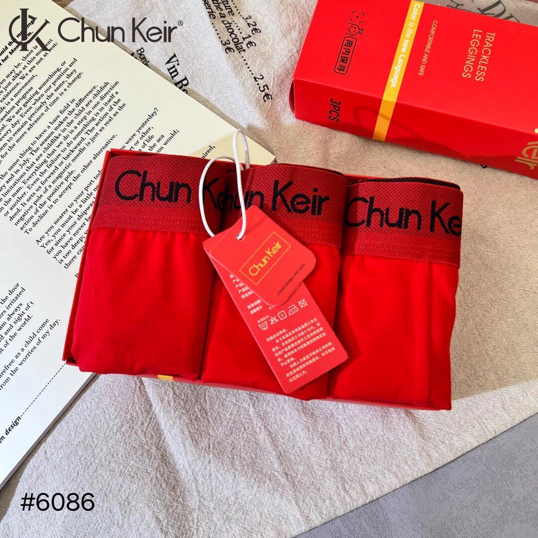 2024新款魅丽翘CK本命年内裤红男全棉抑菌平角红色男结婚四角裤