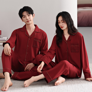 开衫 纯棉套装 男女款 小翻领家居服加肥 休闲时尚 大码 睡衣秋季 宽松版