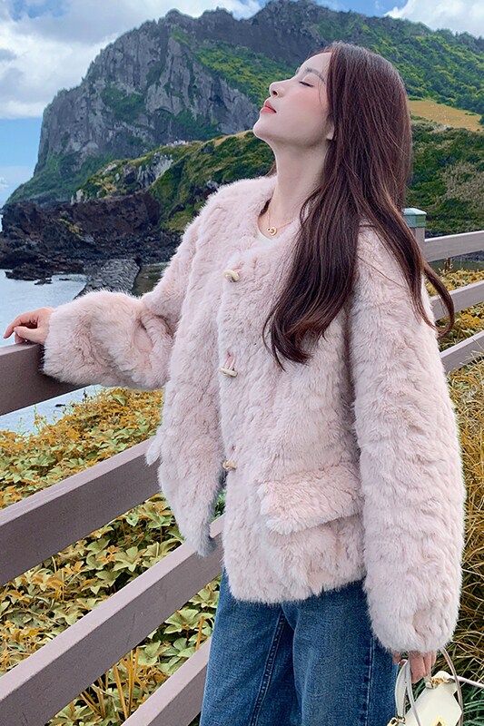 【现货】新款粉色皮毛一体毛毛款102-917-P225-K328,女装皮草,浙宝102（原188）