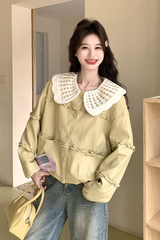【现货】春季新款黄色PU皮娃娃领皮衣外套ZB102-960款-P160-K258,商品下架区,浙宝102（原188）